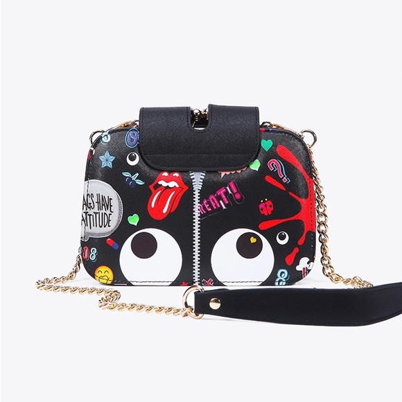 Crossbody Handbag with Clutch pocket - Black - Picture 13 of 15